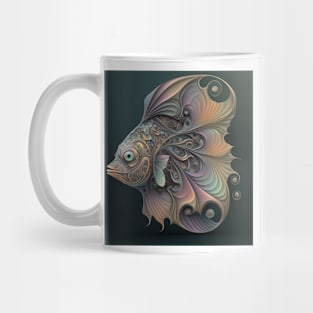 A Fractal Design Featuring A Pastel Fish Mug